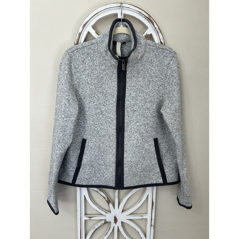 Lululemon Women's Size 8 Its Fleecing Cold Jacket Heathered White Gray Zip Up